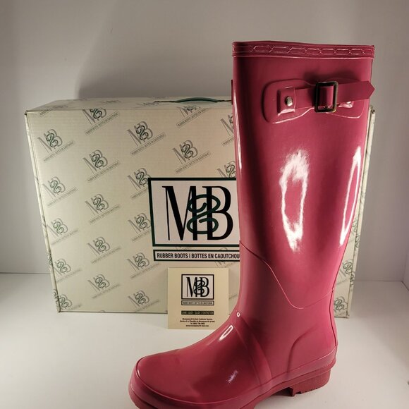 Moneysworth and Best M&B Glossy Pink Rubber Boots Size 7 - Picture 2 of 3